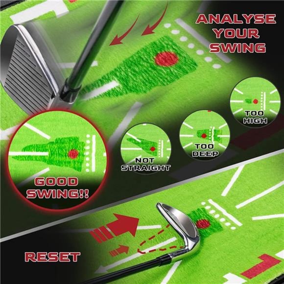 3-in-1 Golf Hitting Mat with Heavy Duty Base,(3 Replaceable Turfs Kit ) - Picture 4 of 6